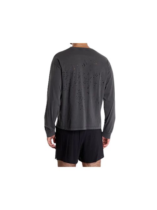 T-shirt MothTech™ longsleeve con effetto vissuto SATISFY | 11073-00A02AGEDBLACK SAB